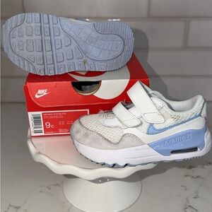 Nike Kids Air Max White and Light Blue Sneakers